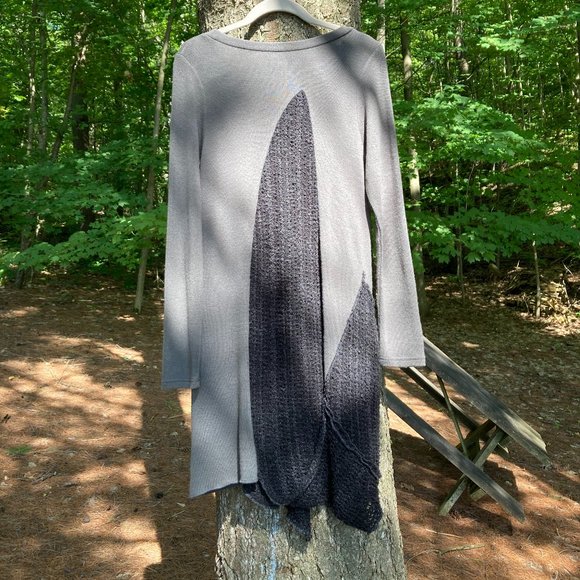 COPY - Tunic Dress+Vest Cardigan, S/M, dark gray green, gray - Picture 8 of 16